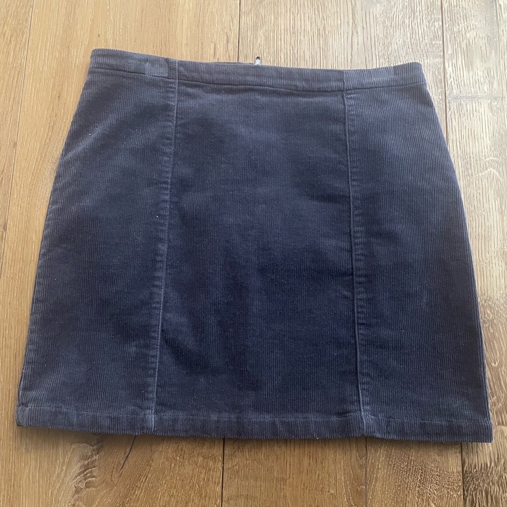 Classic Gray Corduroy Skirt